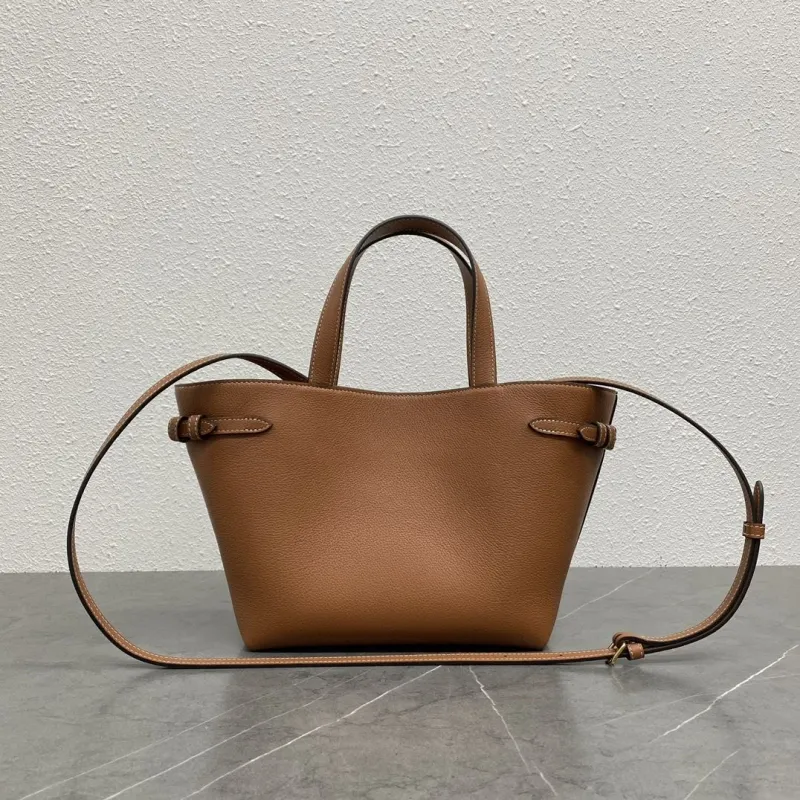 Celine Brown Leather Crossbody Tote Bag - Image 3