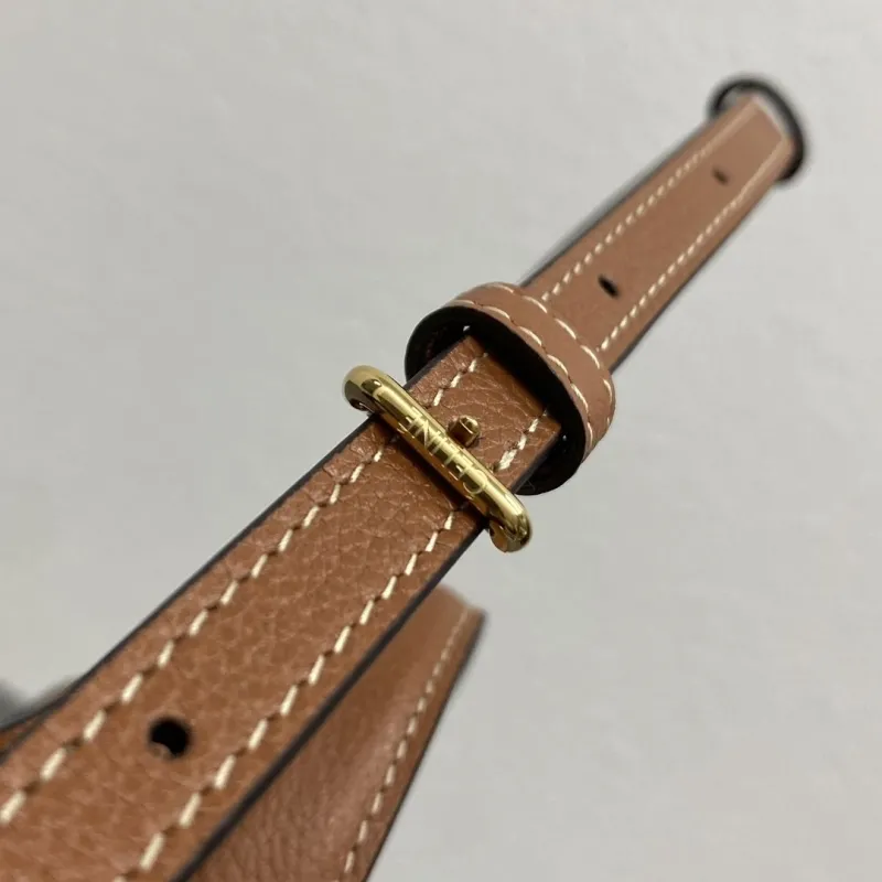 Celine Brown Leather Crossbody Tote Bag - Image 8