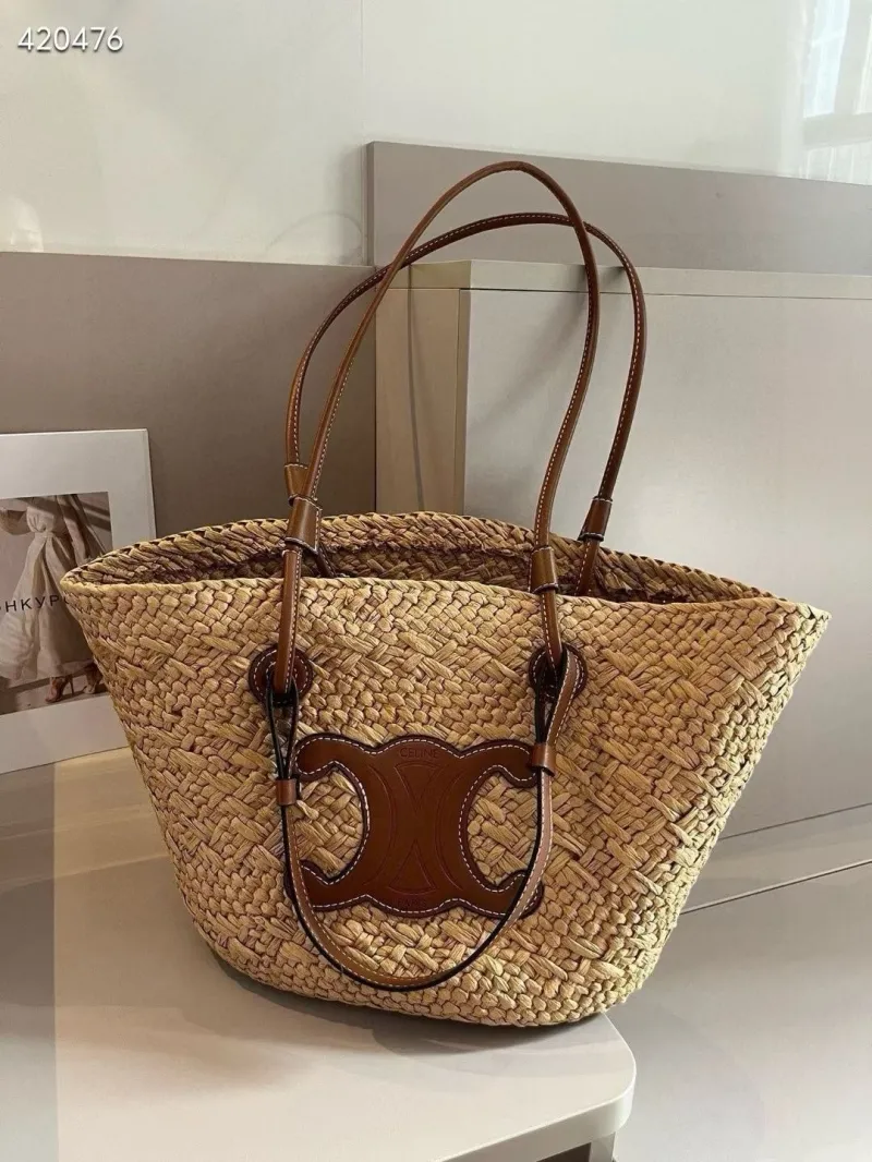 Celine Straw Basket Tote Bag 420476 - Image 3