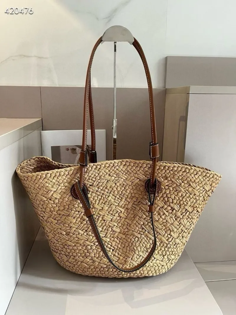 Celine Straw Basket Tote Bag 420476 - Image 4