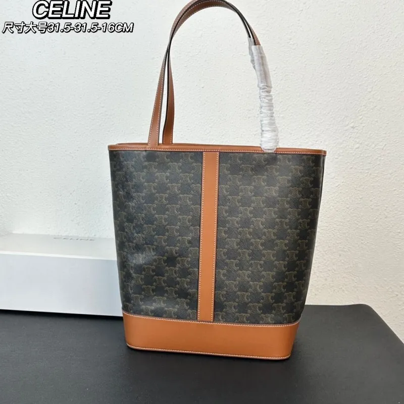 Celine Large Monogram Tote Bag Brown Tan - Image 3