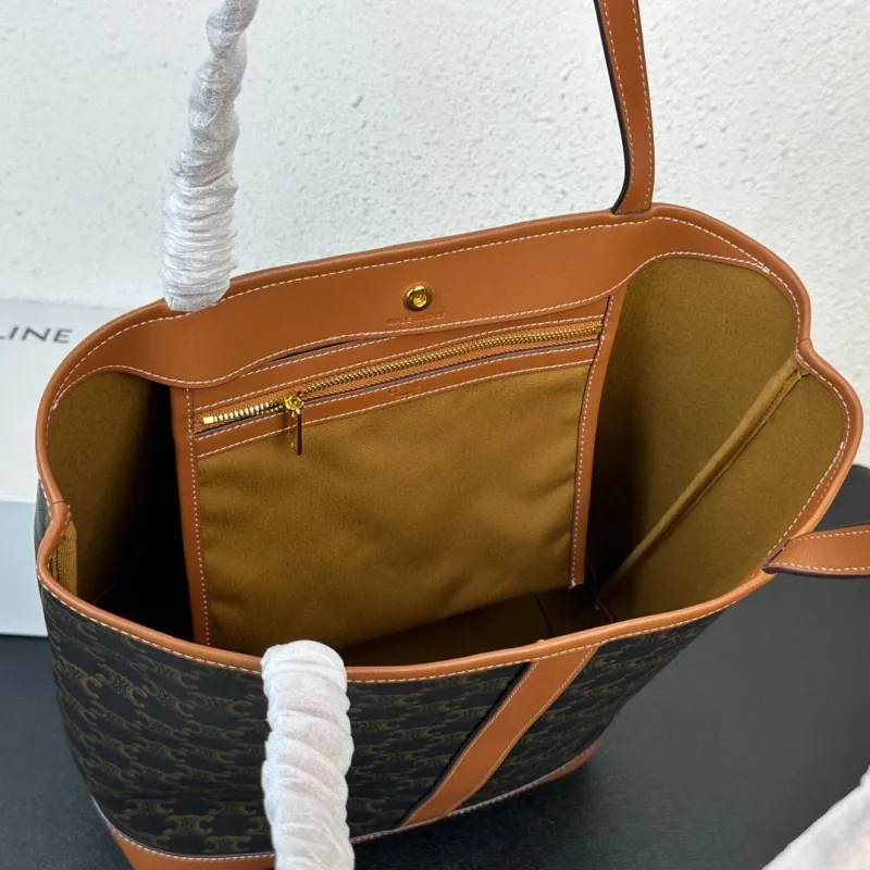 Celine Large Monogram Tote Bag Brown Tan - Image 6