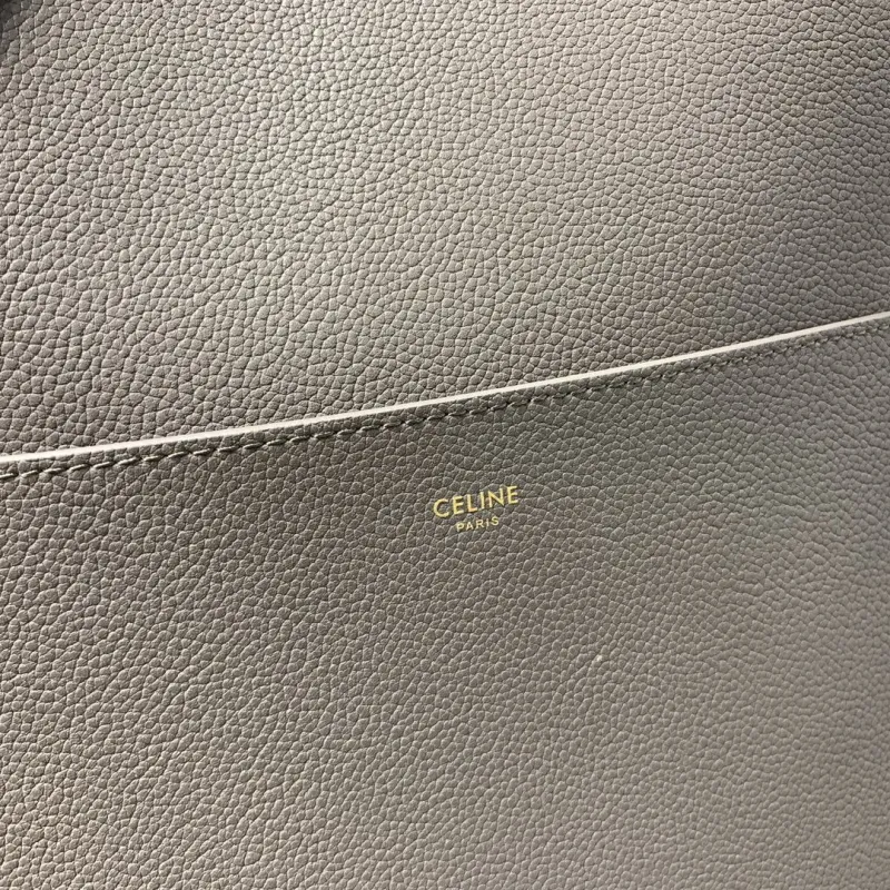 Celine Gray Leather Bucket Bag - Image 4