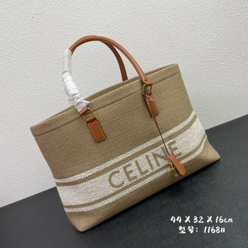 Celine Beige Striped Canvas Tote Bag Model 1168 - Image 3