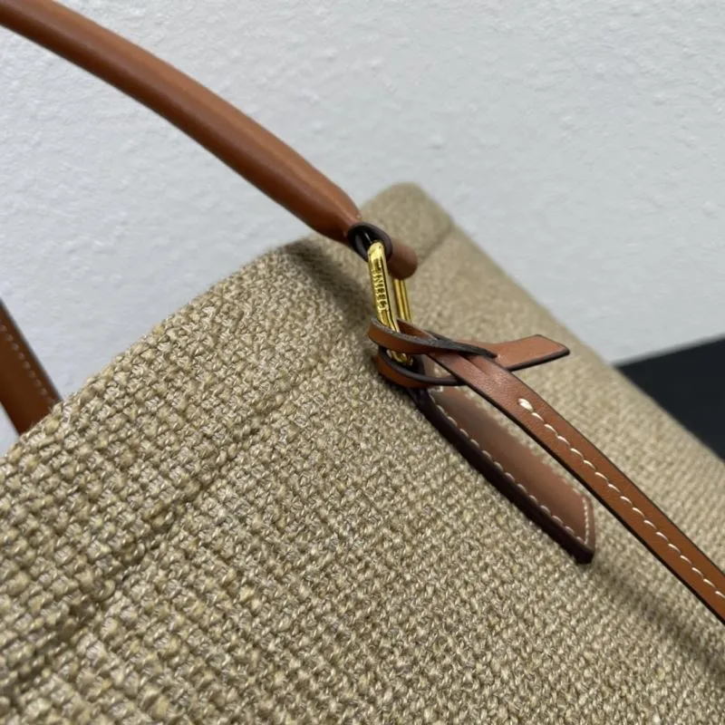 Celine Beige Striped Canvas Tote Bag Model 1168 - Image 5