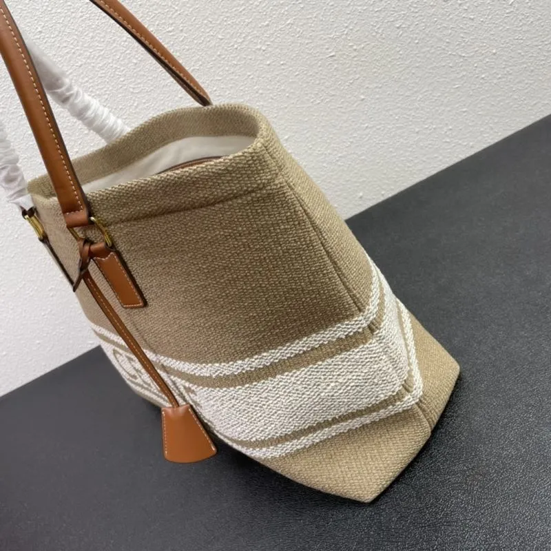 Celine Beige Striped Canvas Tote Bag Model 1168 - Image 6