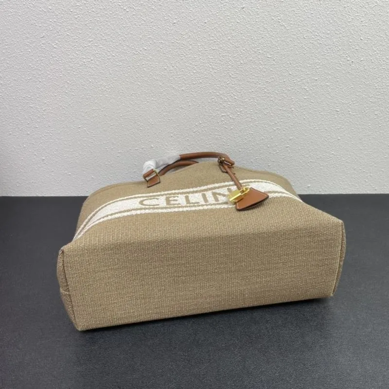Celine Beige Striped Canvas Tote Bag Model 1168 - Image 7