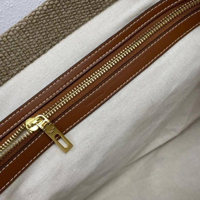 Celine Beige Striped Canvas Tote Bag Model 1168 - Image 9