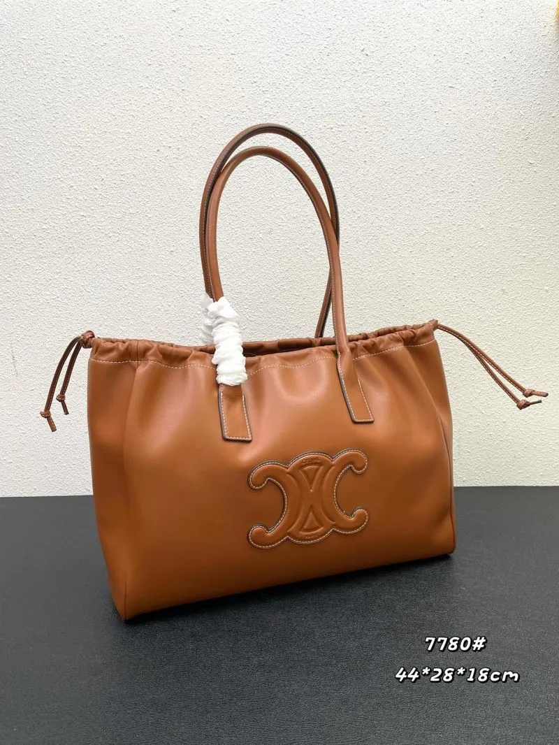 Celine Brown Leather Tote Bag 7780 - Image 3