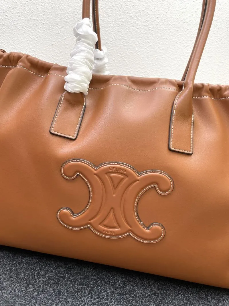 Celine Brown Leather Tote Bag 7780 - Image 4