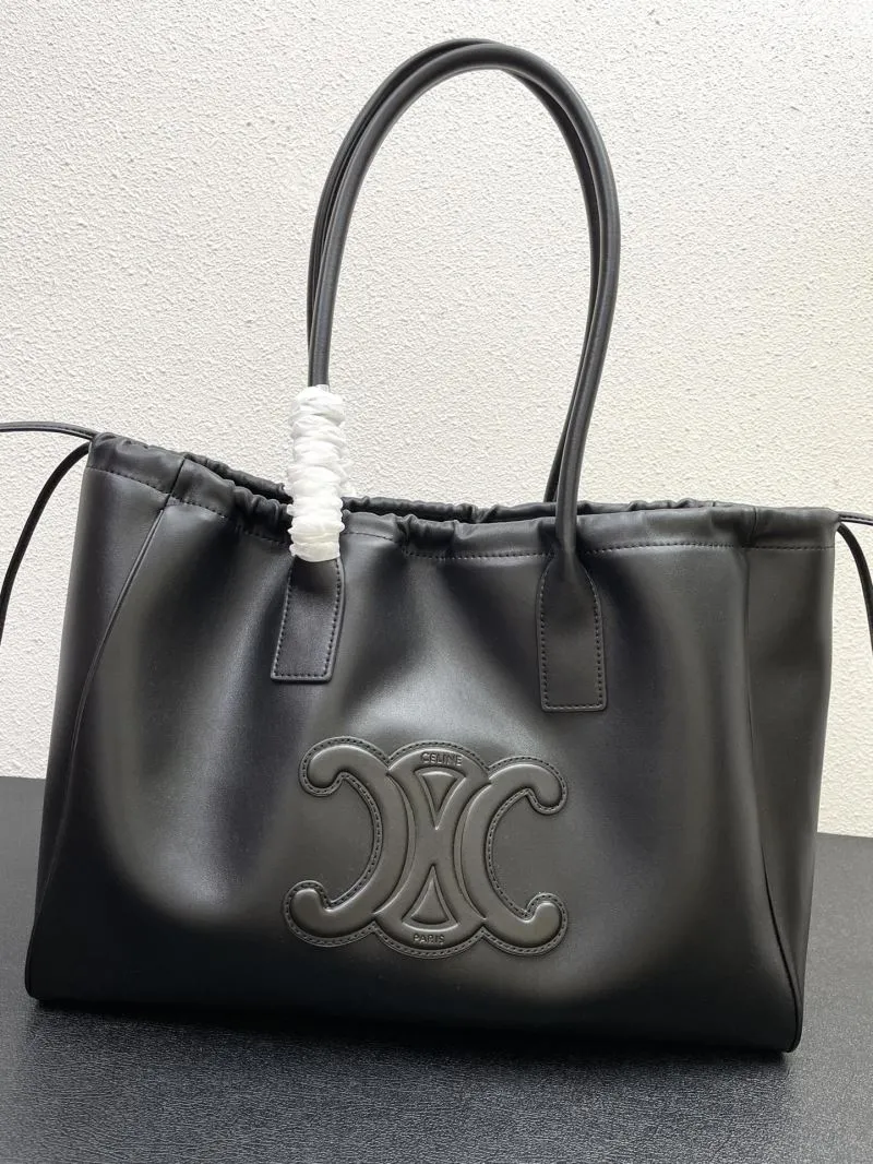 Celine Black Leather Tote Bag 7780 - Image 4