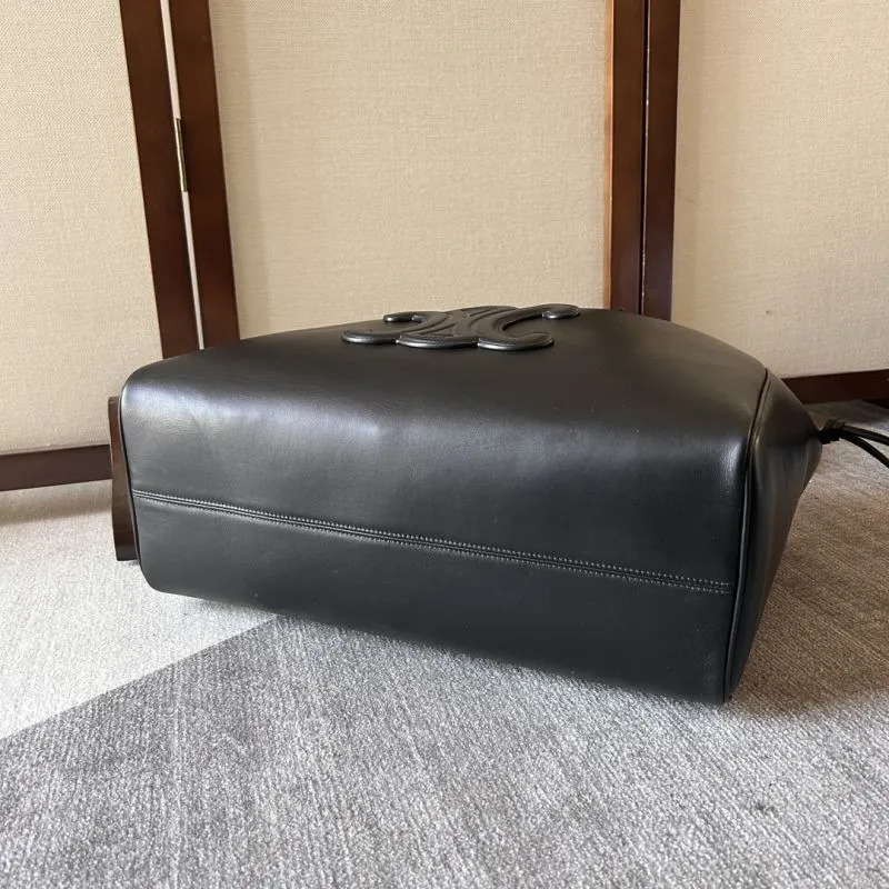 Celine Black Leather Tote Bag - Image 4