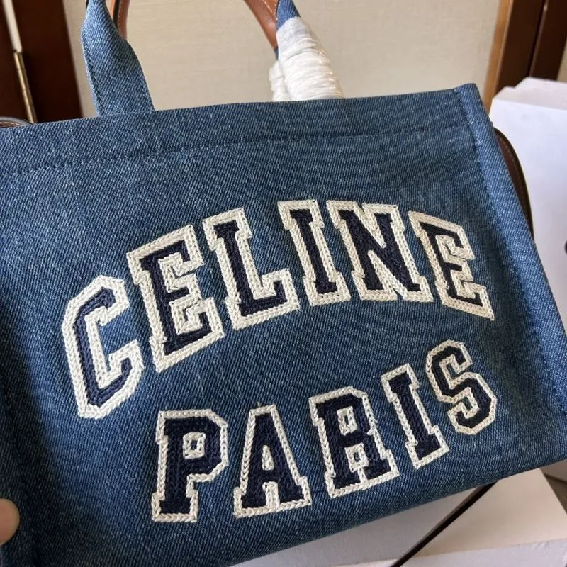 Celine Denim Crossbody Tote Bag - Image 5