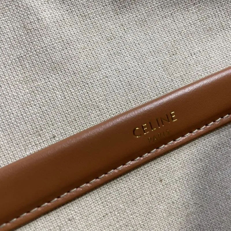 Celine Beige Burgundy Canvas Tote Bag - Image 8