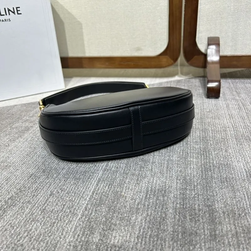 Celine Black Leather Hobo Bag - Image 4
