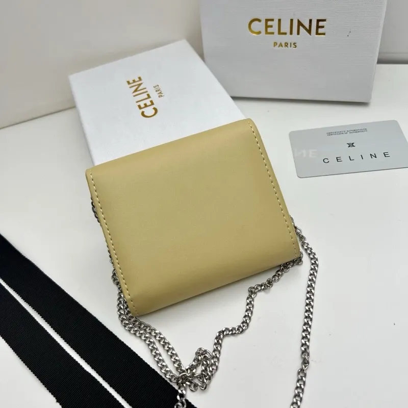 Celine Pale Yellow Chain Wallet - Image 3