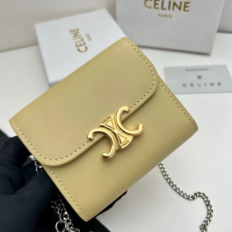Celine Pale Yellow Chain Wallet - Image 4