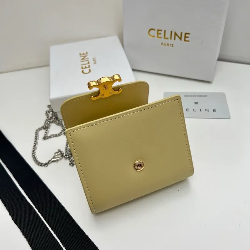 Celine Pale Yellow Chain Wallet - Image 8