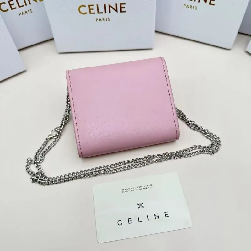 Celine Pink Chain Wallet - Image 3