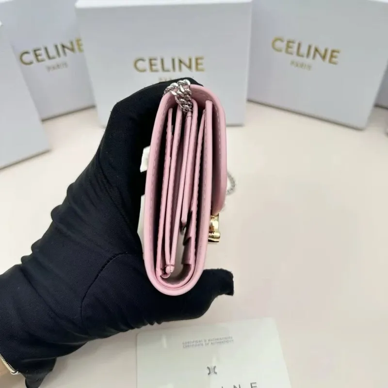 Celine Pink Chain Wallet - Image 5