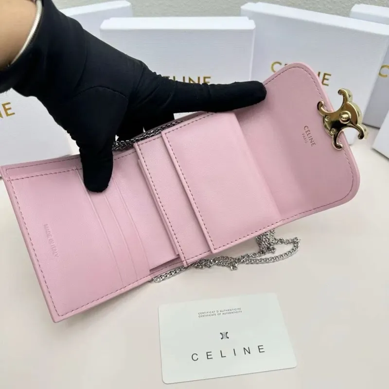 Celine Pink Chain Wallet - Image 8