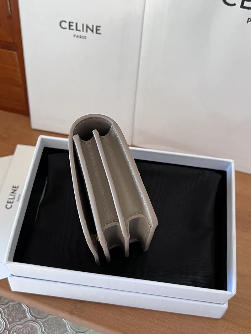Celine Gray Leather Compact Wallet 51 - Image 3