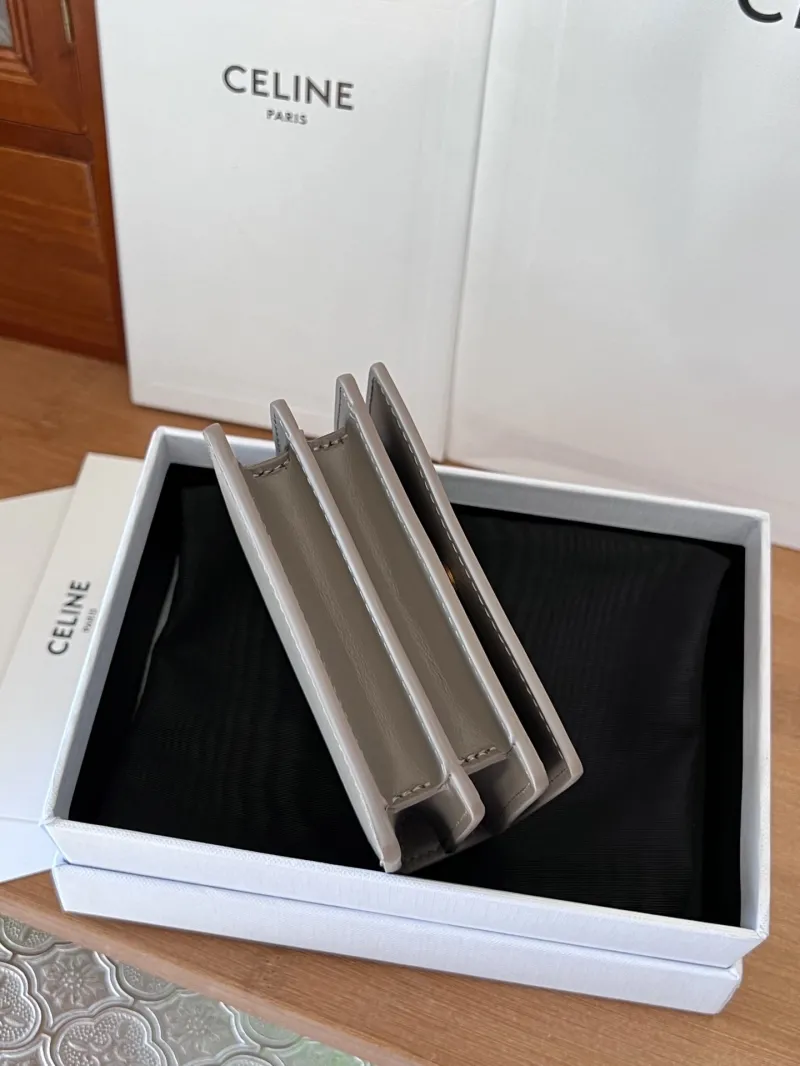 Celine Gray Leather Compact Wallet 51 - Image 5
