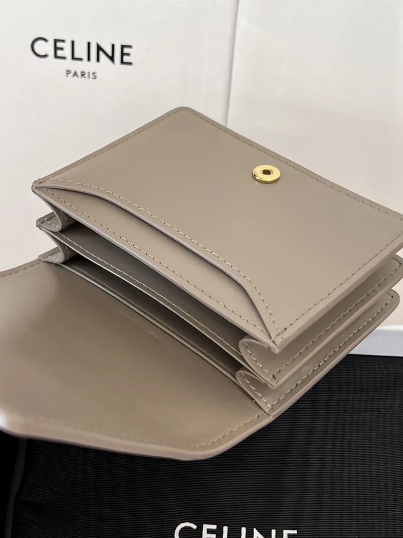 Celine Gray Leather Compact Wallet 51 - Image 7