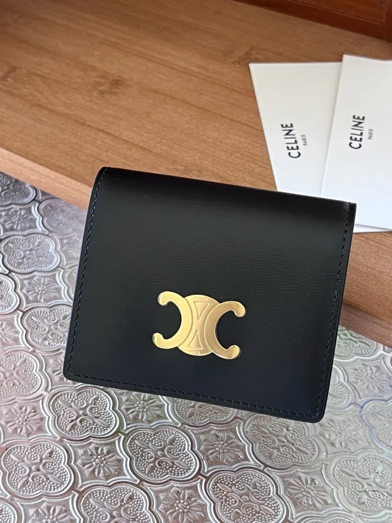 Celine Black Compact Leather Wallet Wallets-56 - Image 8