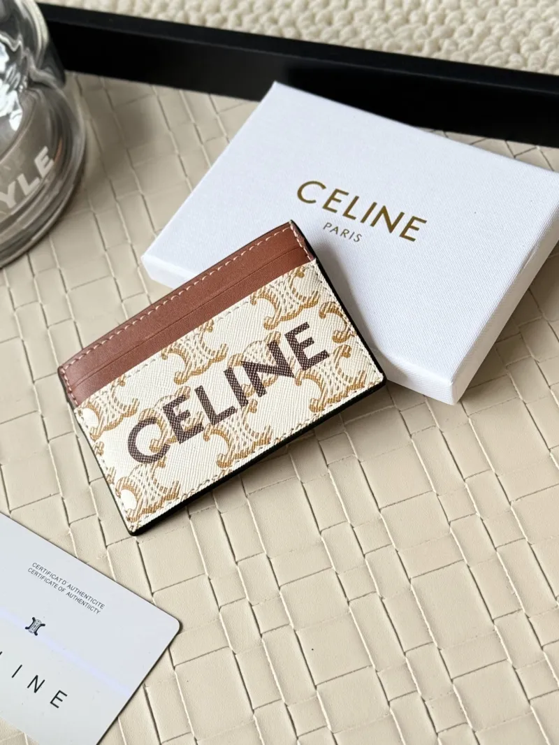 Celine Monogram Card Holder White Brown - Image 3
