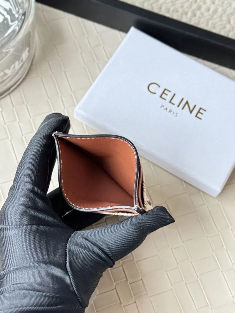 Celine Monogram Card Holder White Brown - Image 5