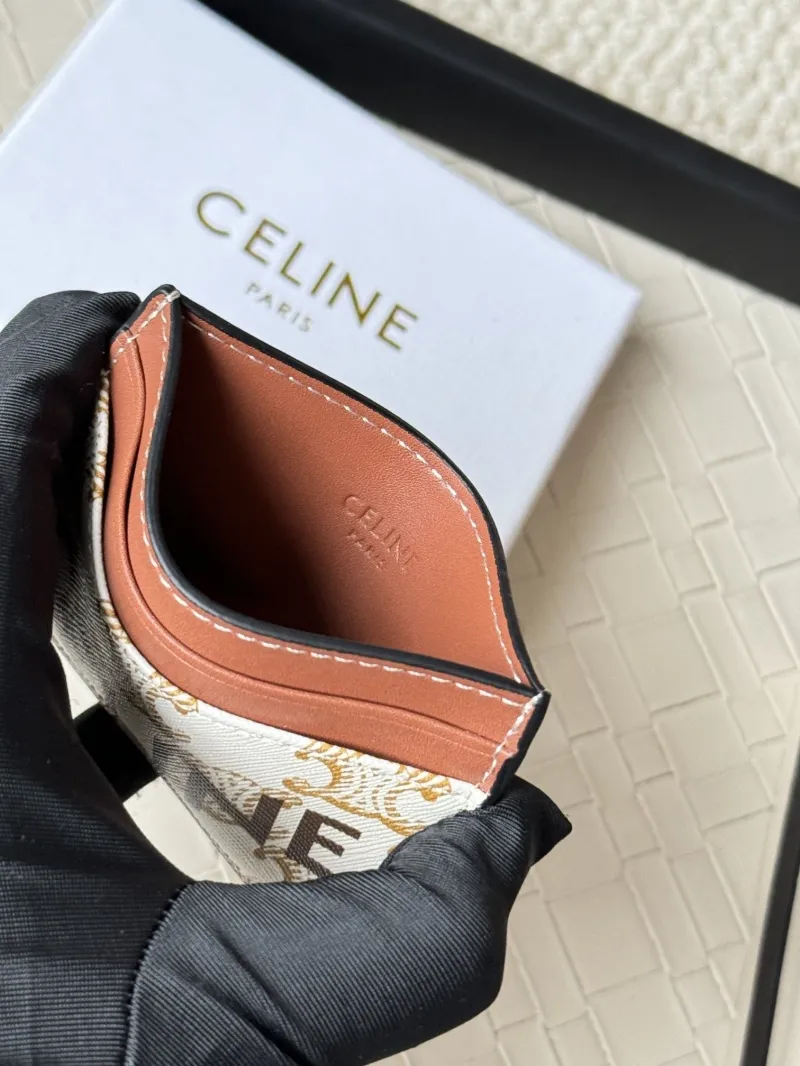 Celine Monogram Card Holder White Brown - Image 6