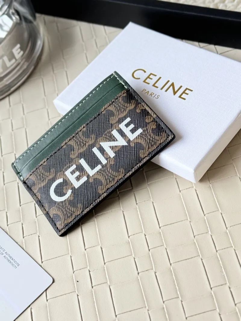Celine Monogram Card Holder Green Trim - Image 3