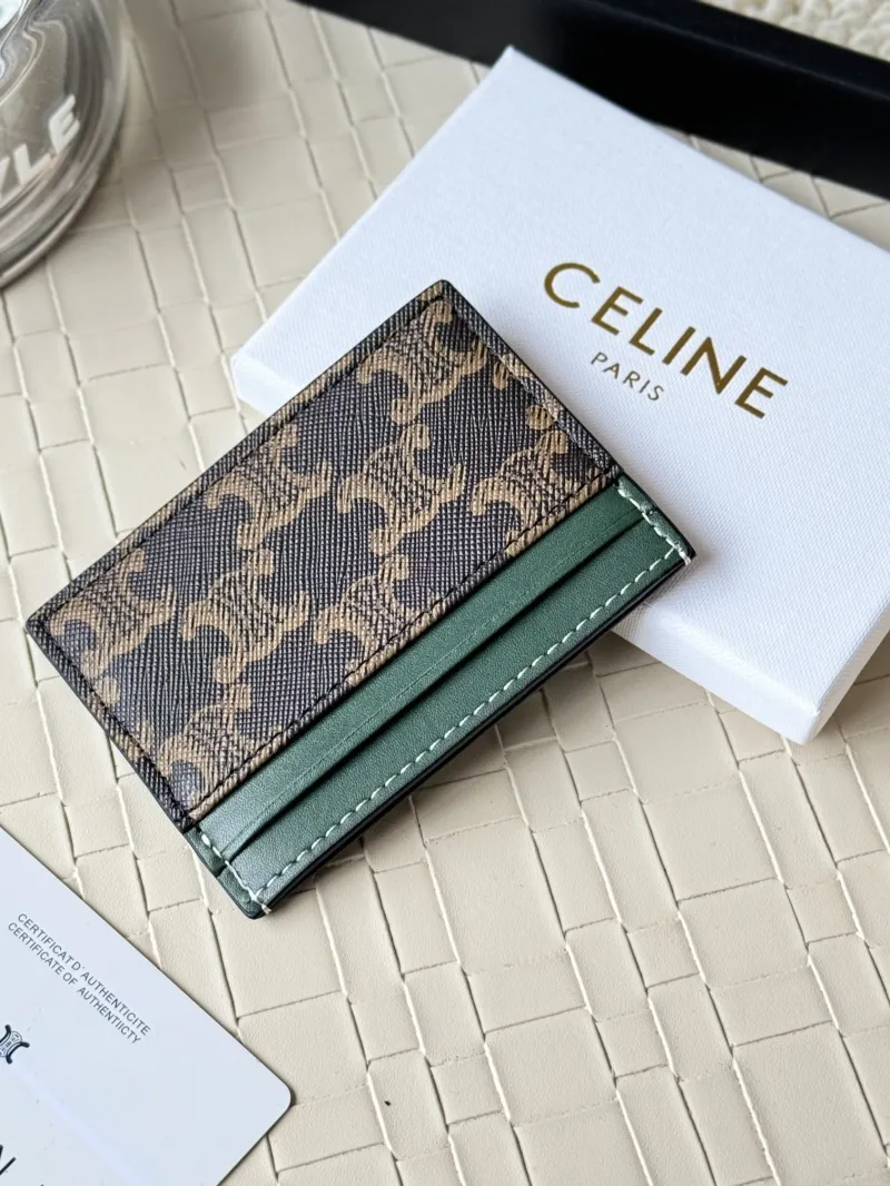 Celine Monogram Card Holder Green Trim - Image 4