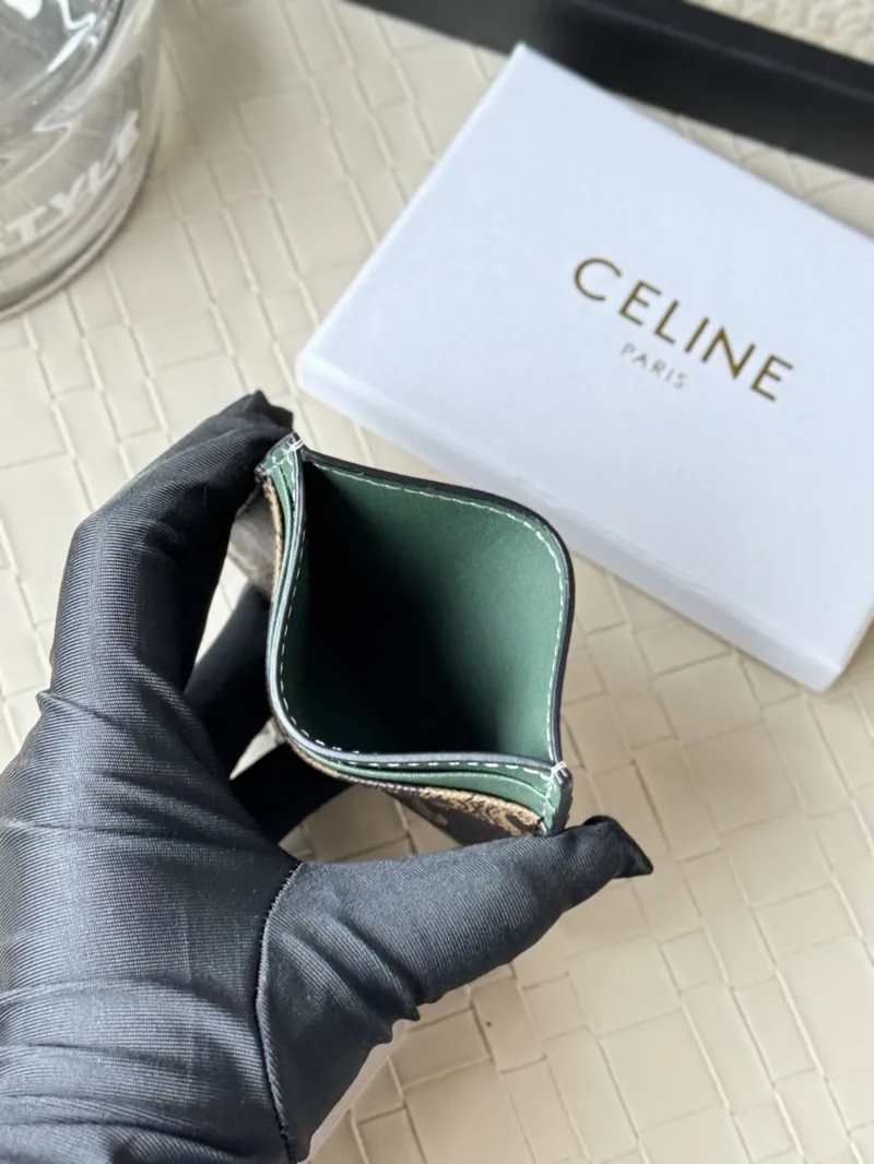 Celine Monogram Card Holder Green Trim - Image 5