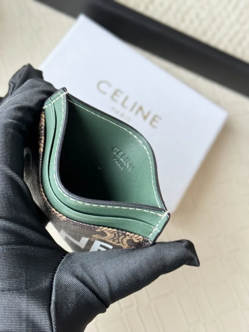 Celine Monogram Card Holder Green Trim - Image 6