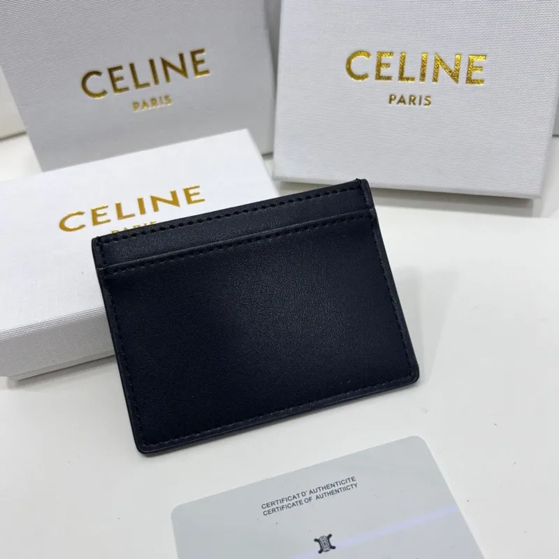 Celine Black Leather Card Holder - Image 3
