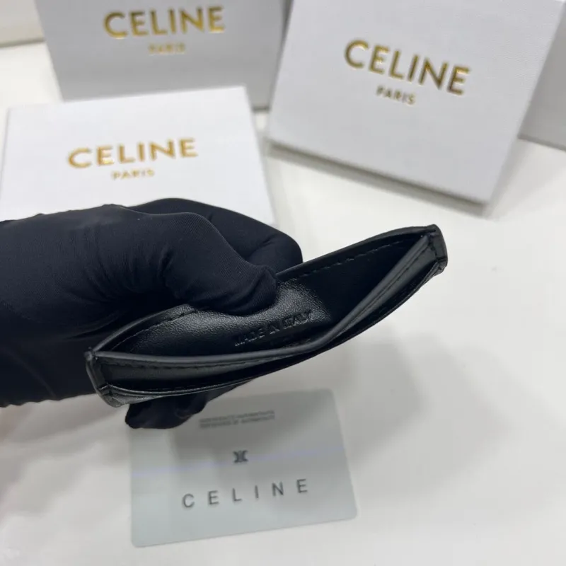 Celine Black Leather Card Holder - Image 8
