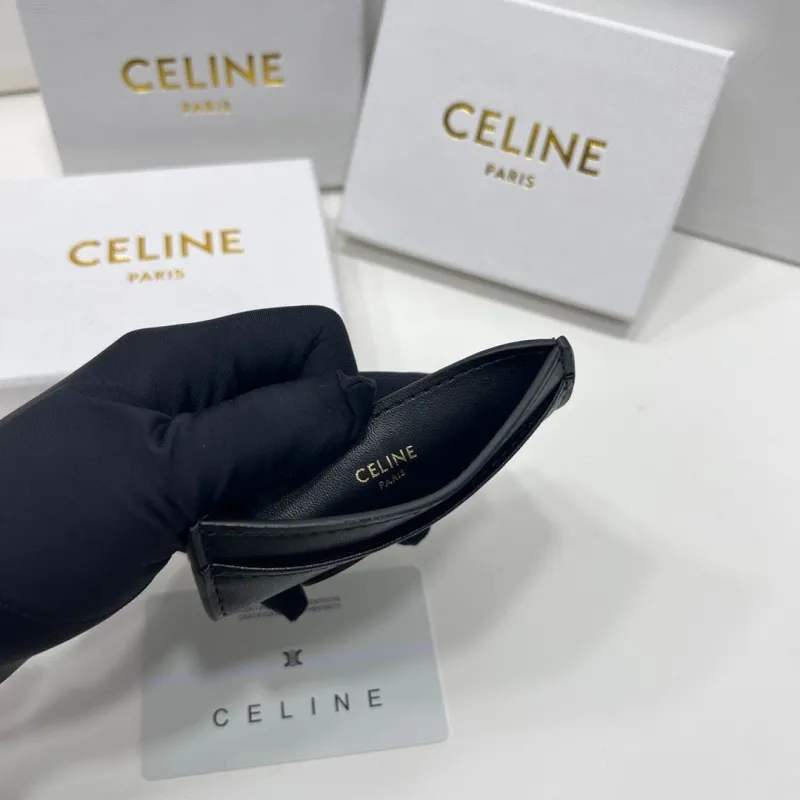 Celine Black Leather Card Holder - Image 9