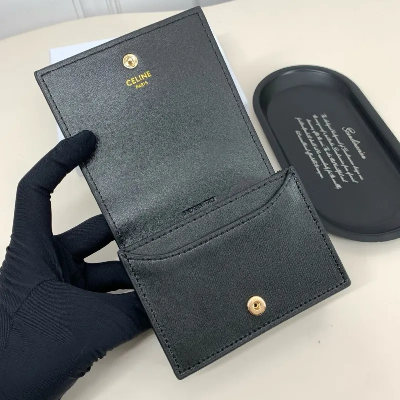 Celine Black Leather Wallet 68 - Image 7