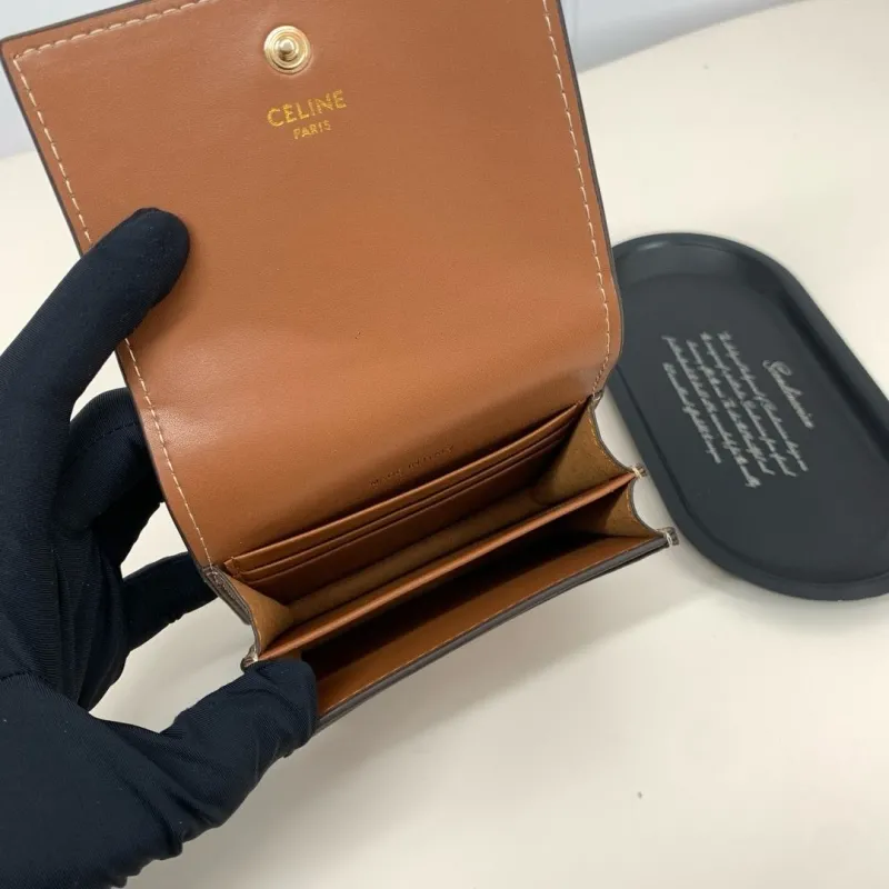 Celine Brown Leather Wallet - Image 9
