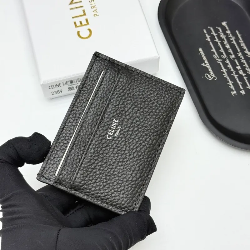 Celine Black Leather Card Holder 2389 - Image 3