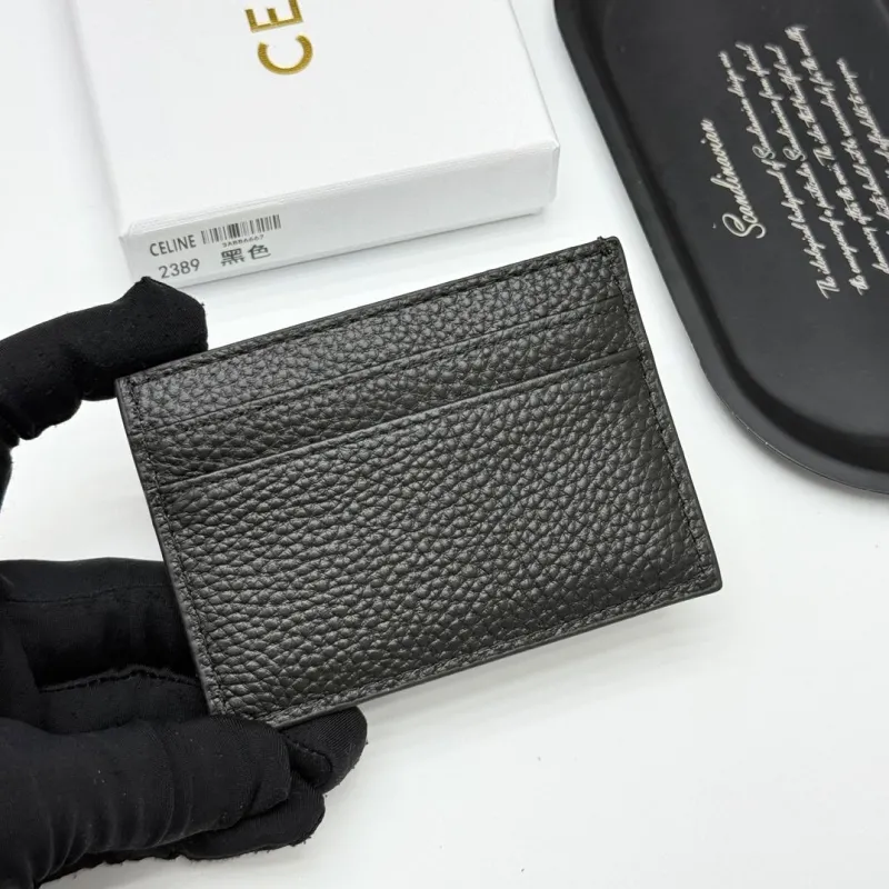 Celine Black Leather Card Holder 2389 - Image 4