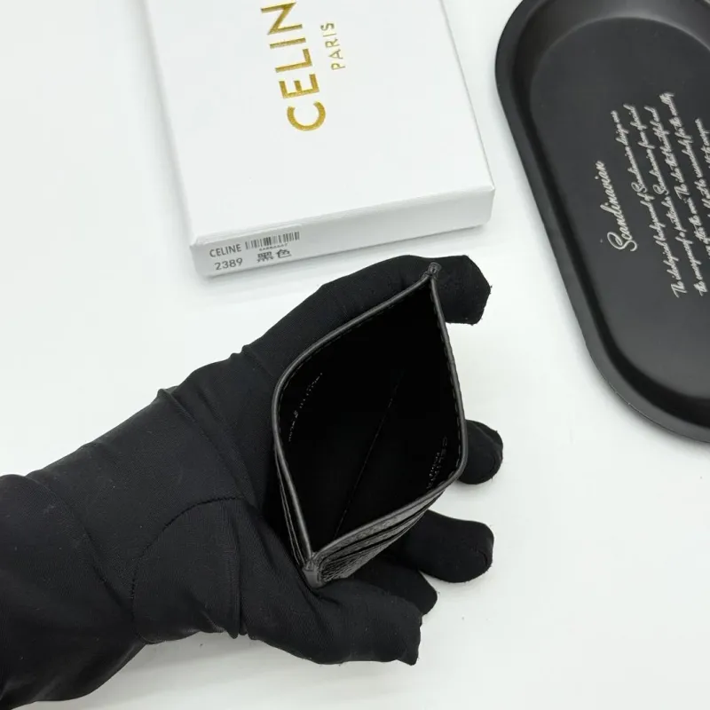 Celine Black Leather Card Holder 2389 - Image 6