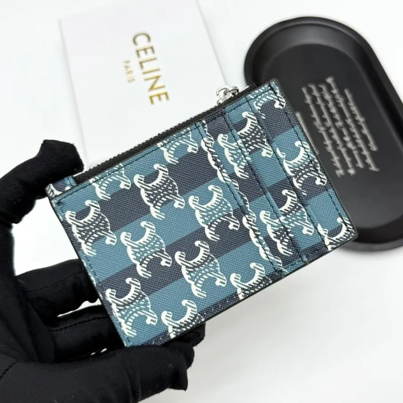 Alternative view of Celine Blue Monogram Zip Card Wallet