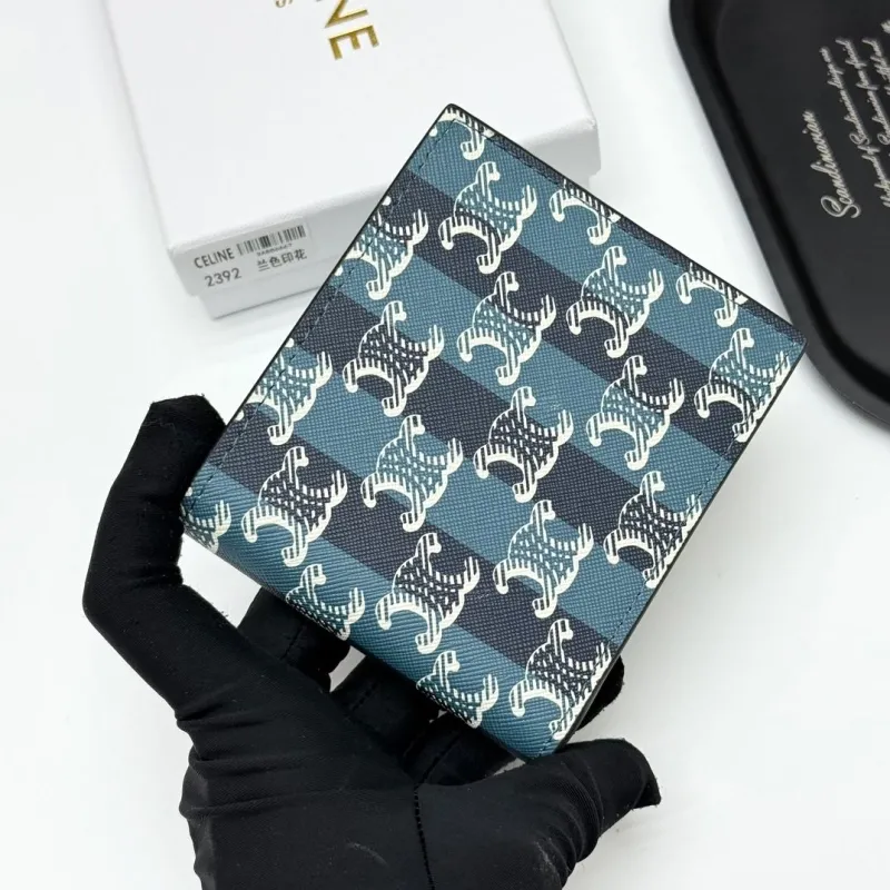 Celine Blue Monogram Bifold Wallet 2392 - Image 3