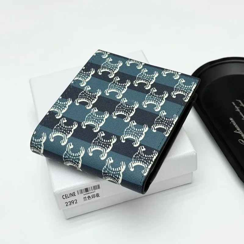 Celine Blue Monogram Bifold Wallet 2392 - Image 9