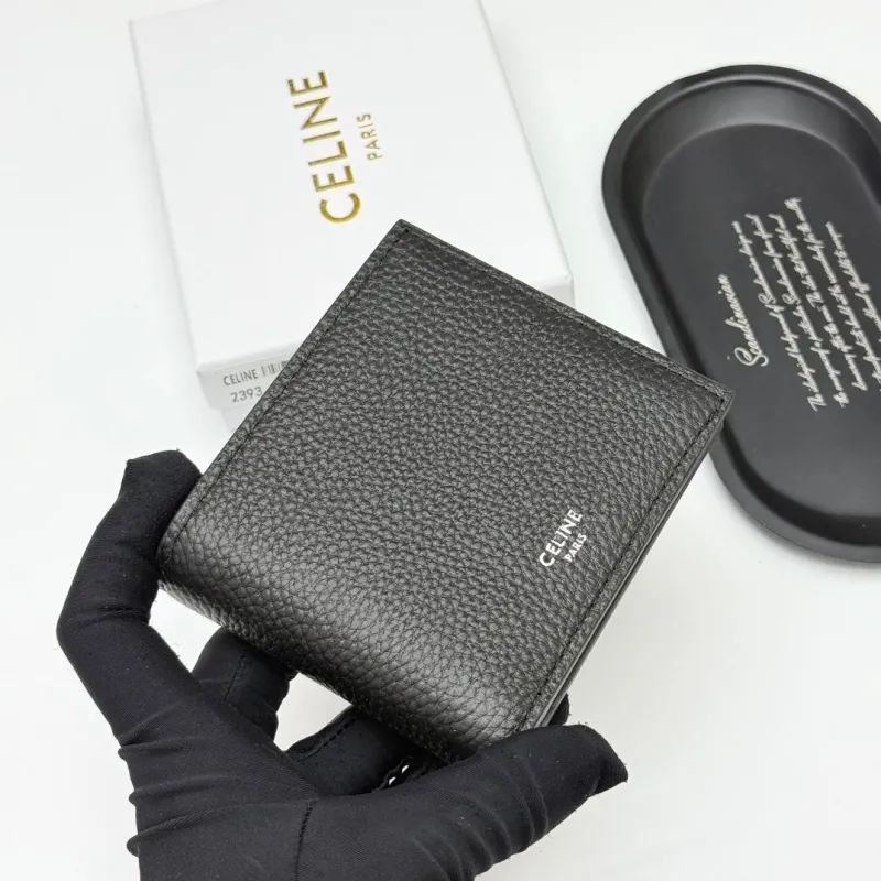 Celine Black Leather Bifold Wallet 2393 - Image 3