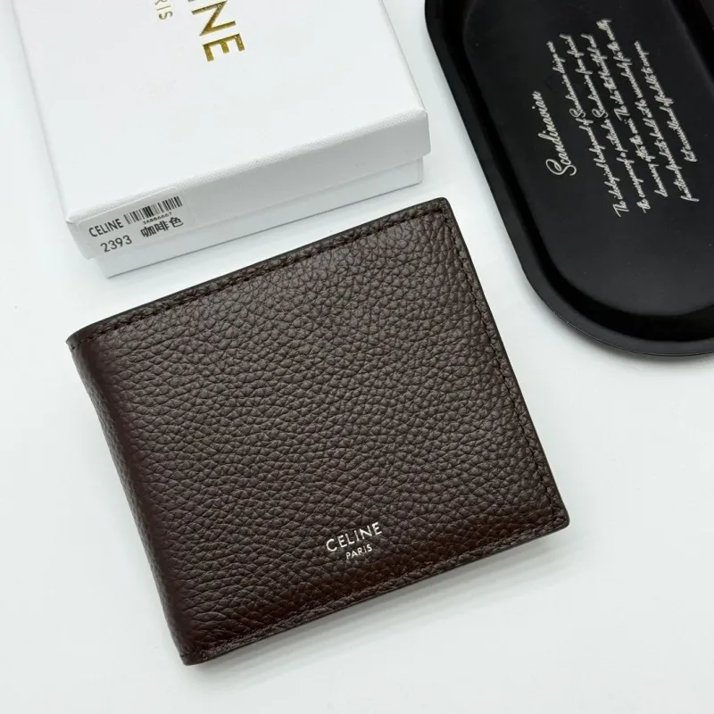 Celine 2393 Brown Leather Bifold Wallet