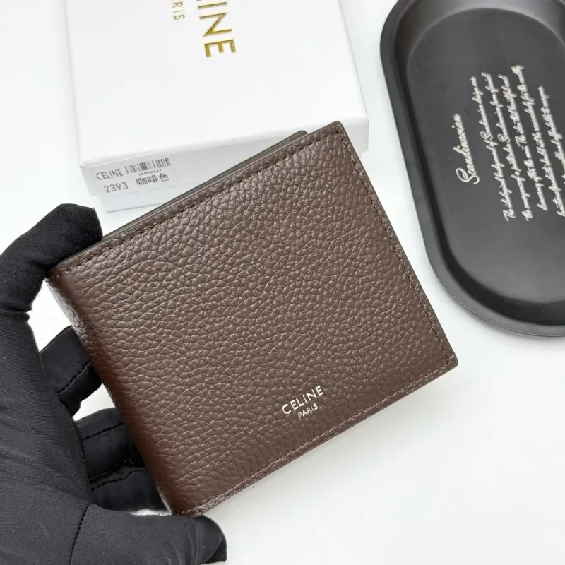 Alternative view of Celine 2393 Brown Leather Bifold Wallet